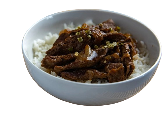 BEEF BBQ W GARLIC RICE